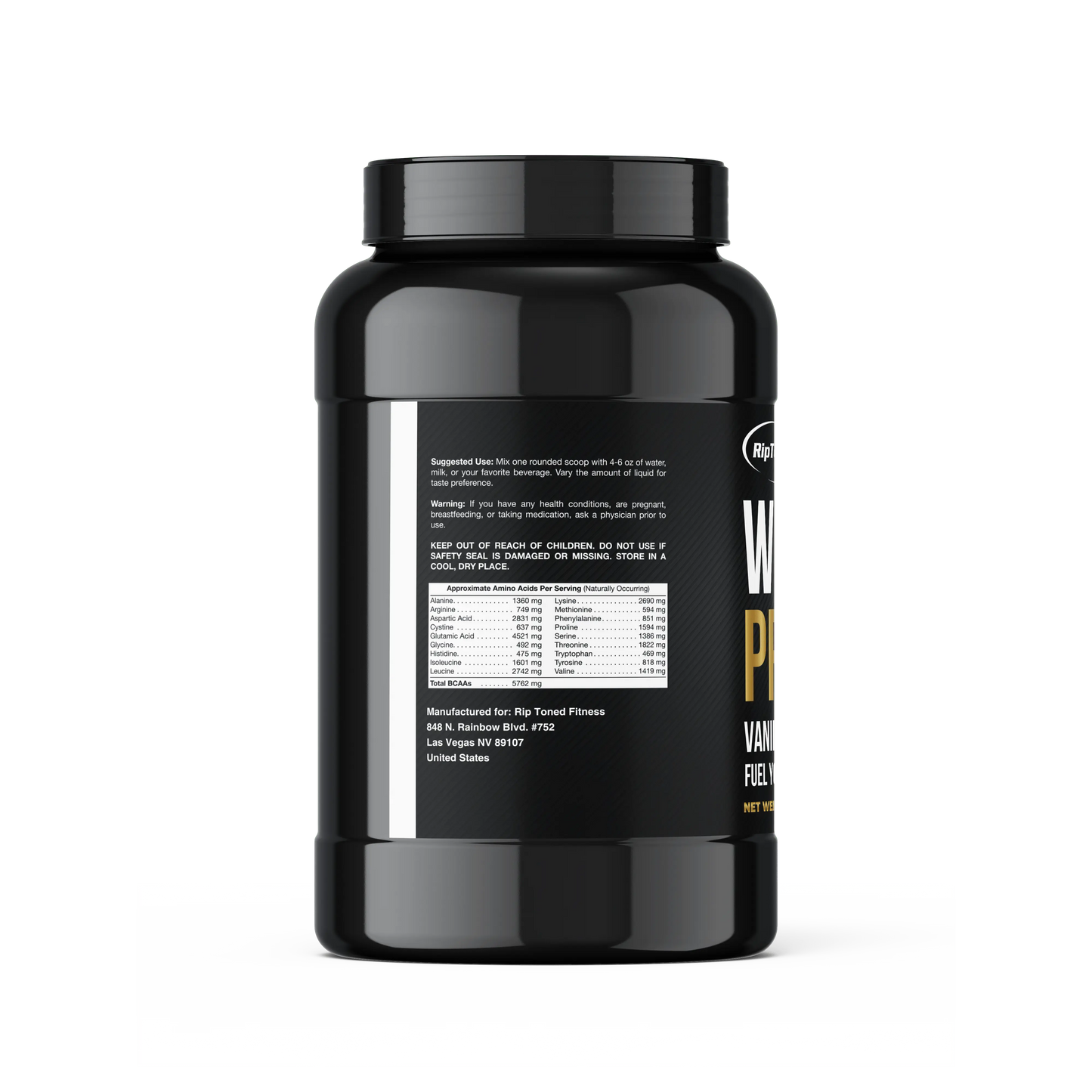Whey Protein Vanilla - Naturally Sweetened - Rip Toned