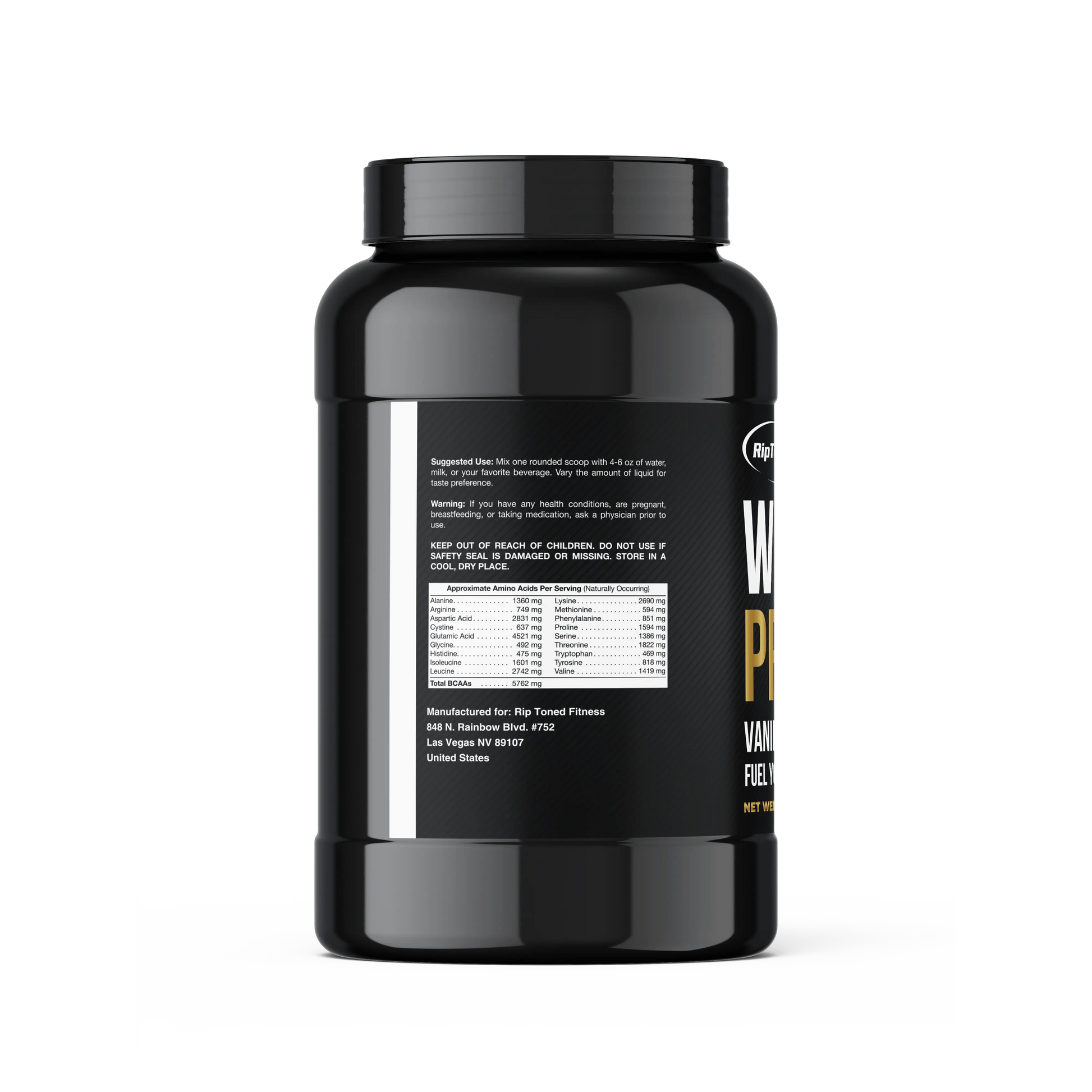 Whey Protein Vanilla - Naturally Sweetened - Rip Toned
