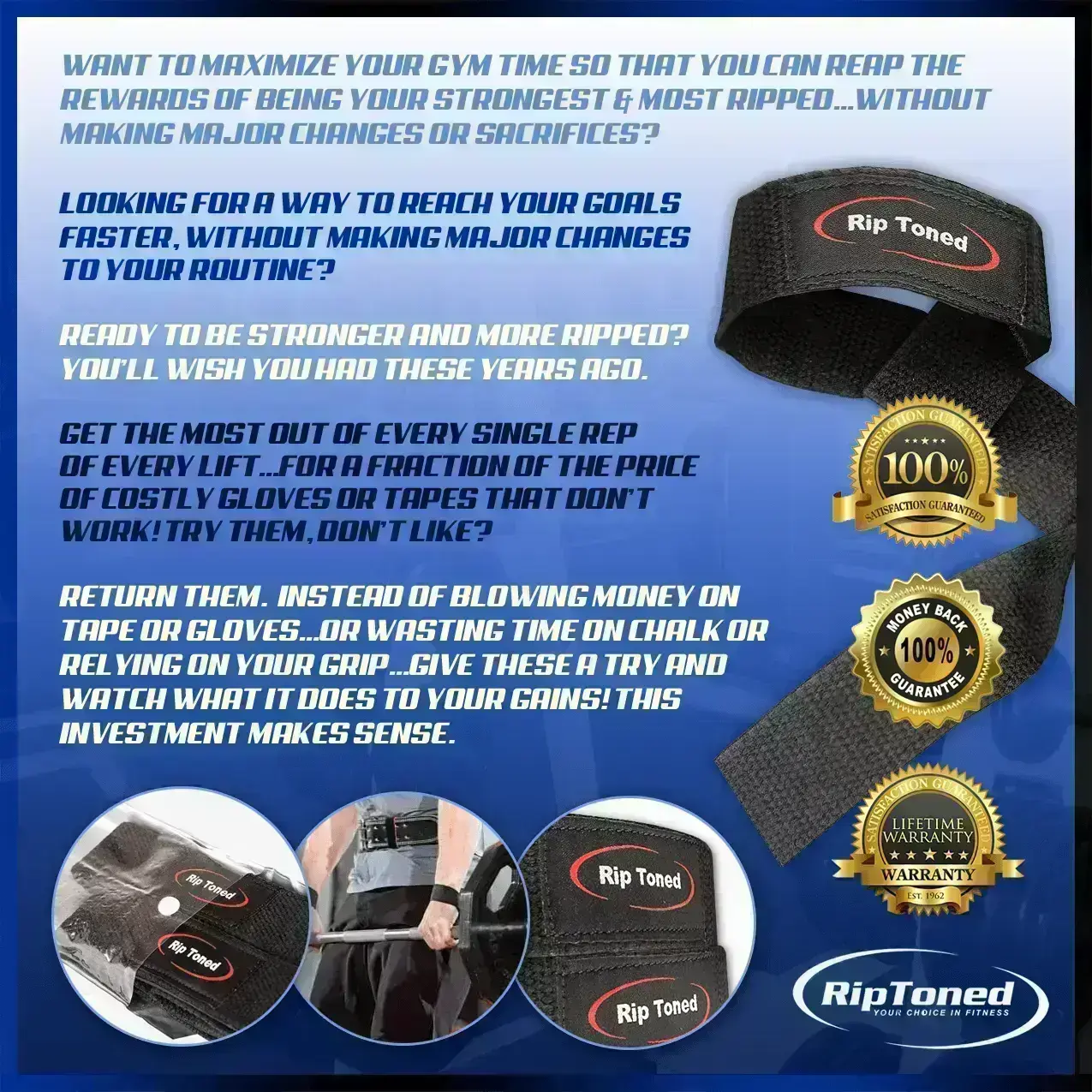 Lifting Straps & Wrist Wraps Combo Pack - Rip Toned | Policy