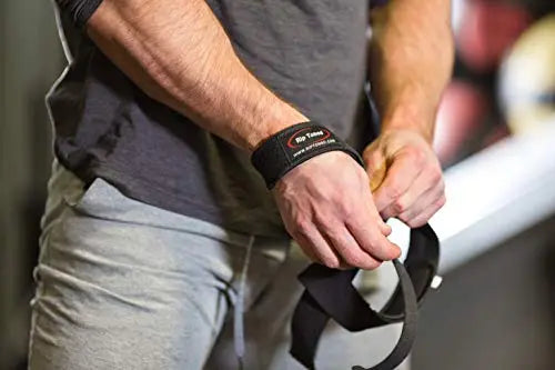 White Rip Toned lifting straps displayed with gym belt