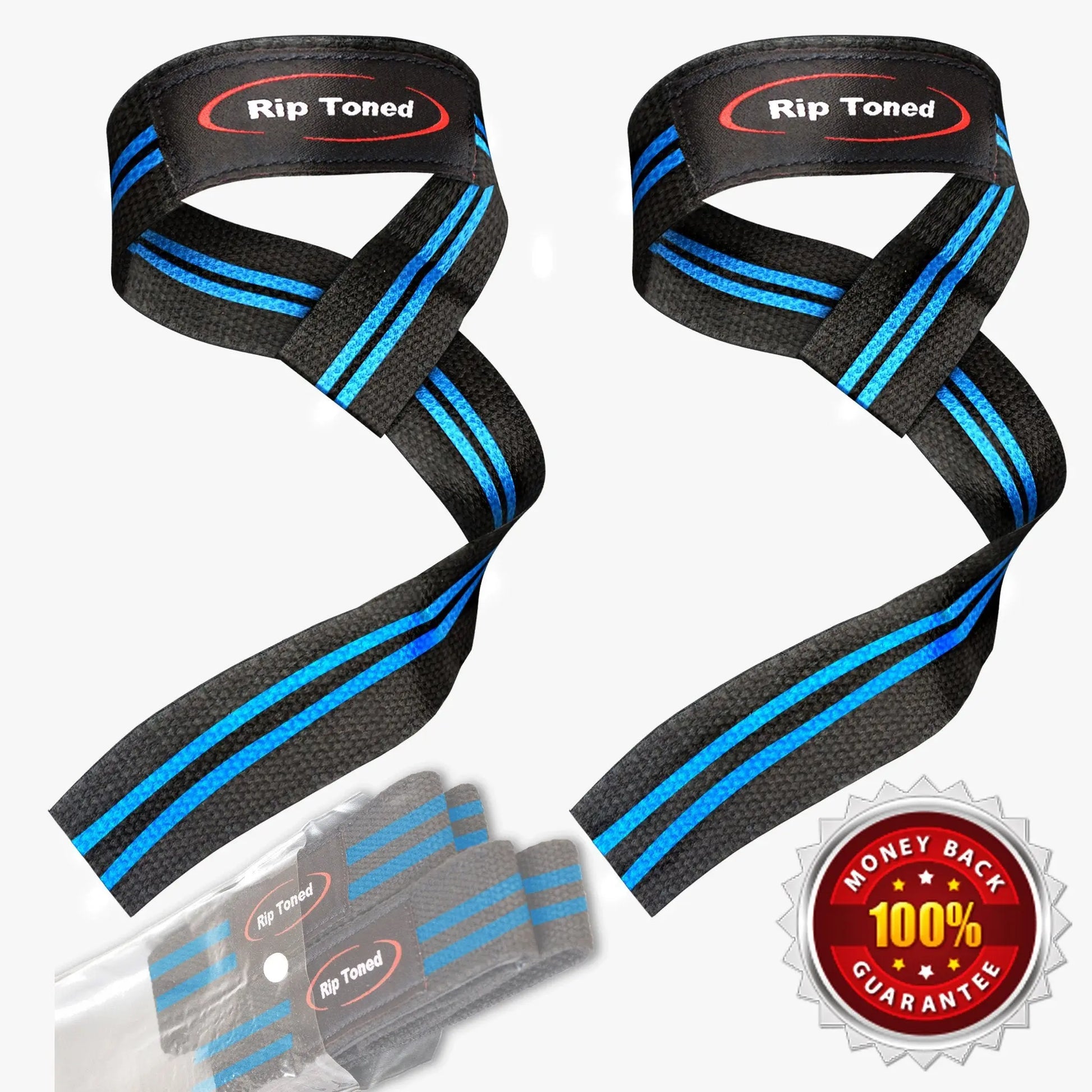 Blue Rip Toned lifting straps with padded wrist support