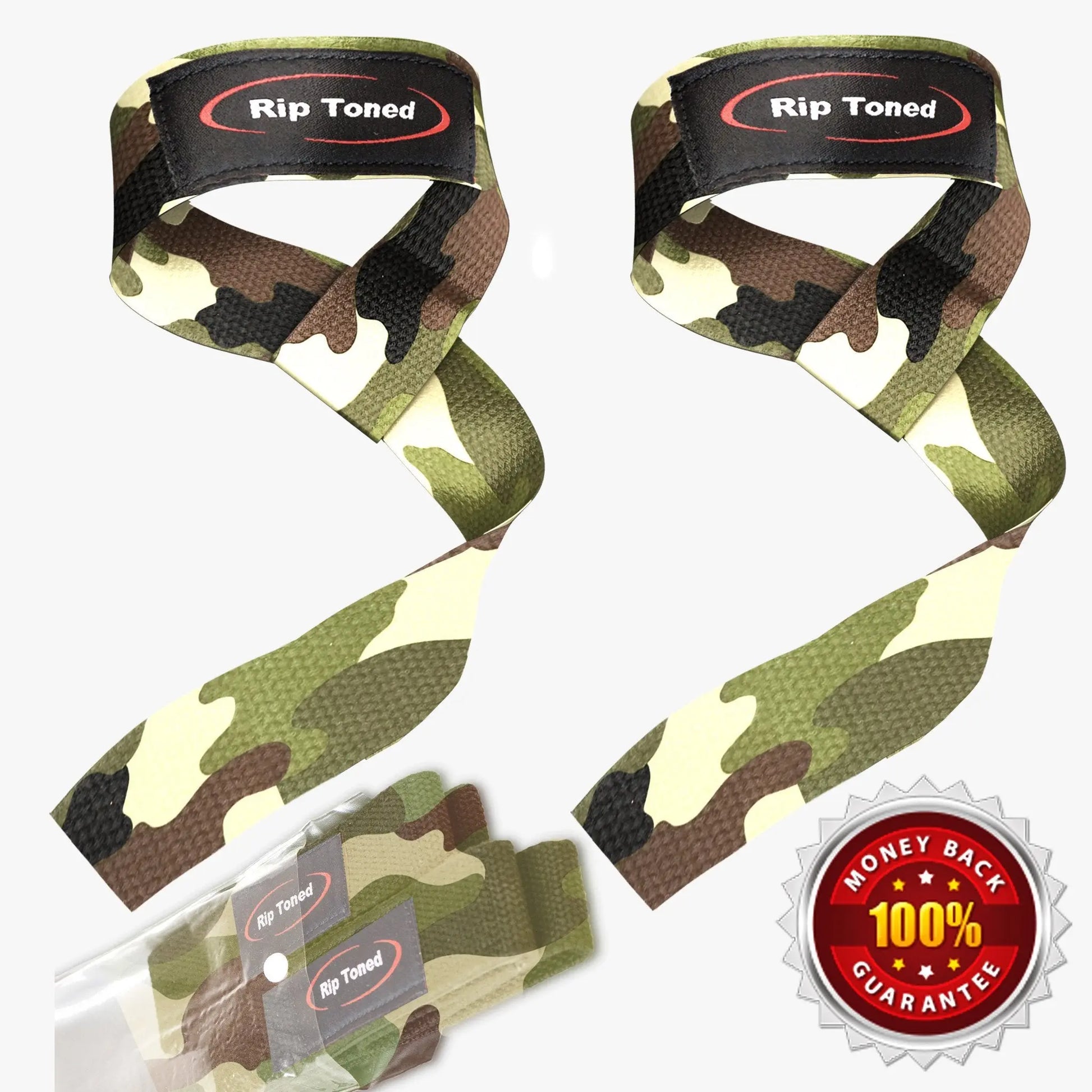 Different Color Rip Toned lifting straps with padded wrist support