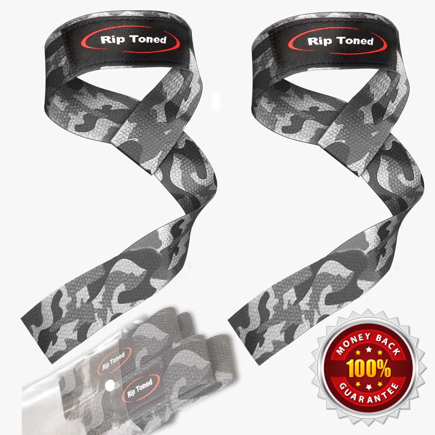 Multi Color Rip Toned lifting straps with padded wrist support