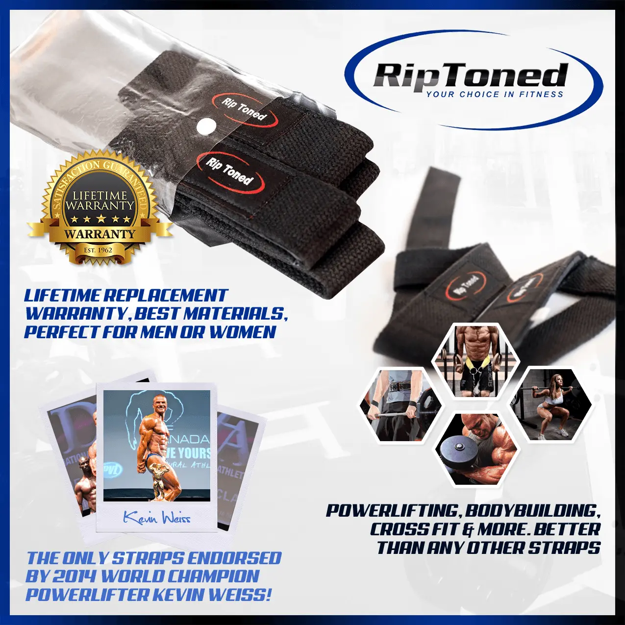 Padded Weightlifting Straps For Smaller Wrists - Rip Toned
