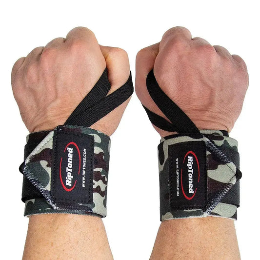 Rip Toned stiff wrist wraps showing adjustable compression