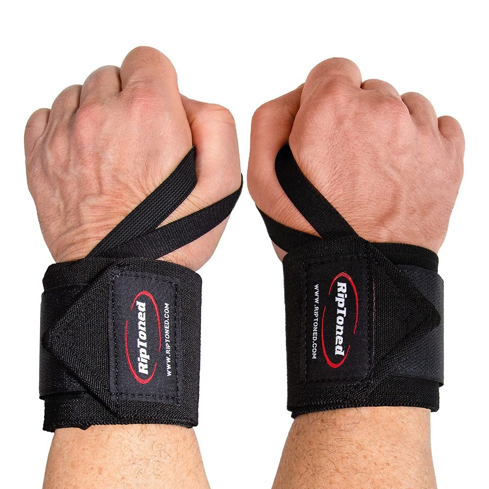 Rip Toned Lifting Straps + Wrist Wraps Bundle (1 Pair of Each) 18 or 13  Wraps for Weightlifting, Xfit, Workout, Gym, Powerlifting, Bodybuilding