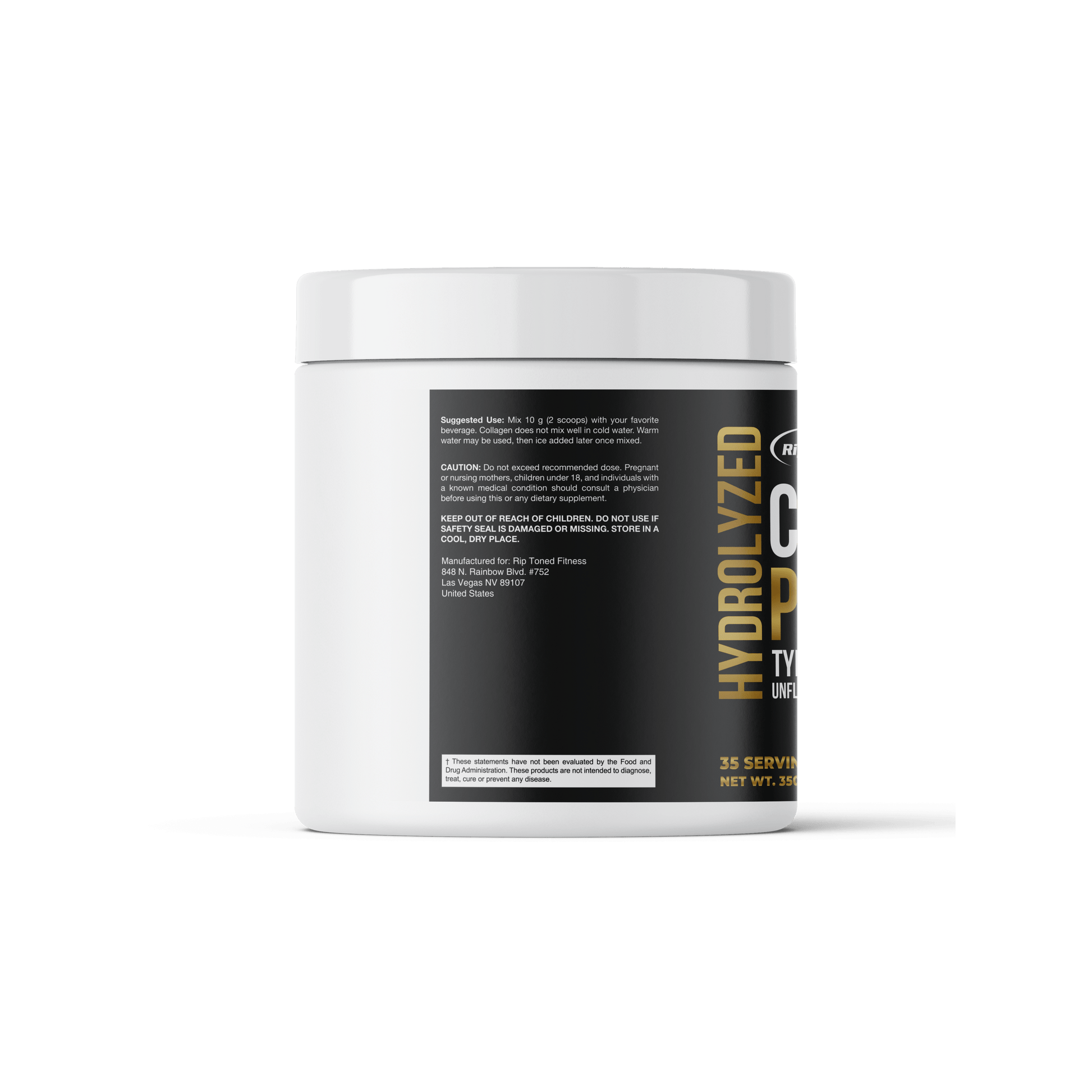 Hydrolyzed Collagen Peptides Types I & III - Unflavored - Rip Toned