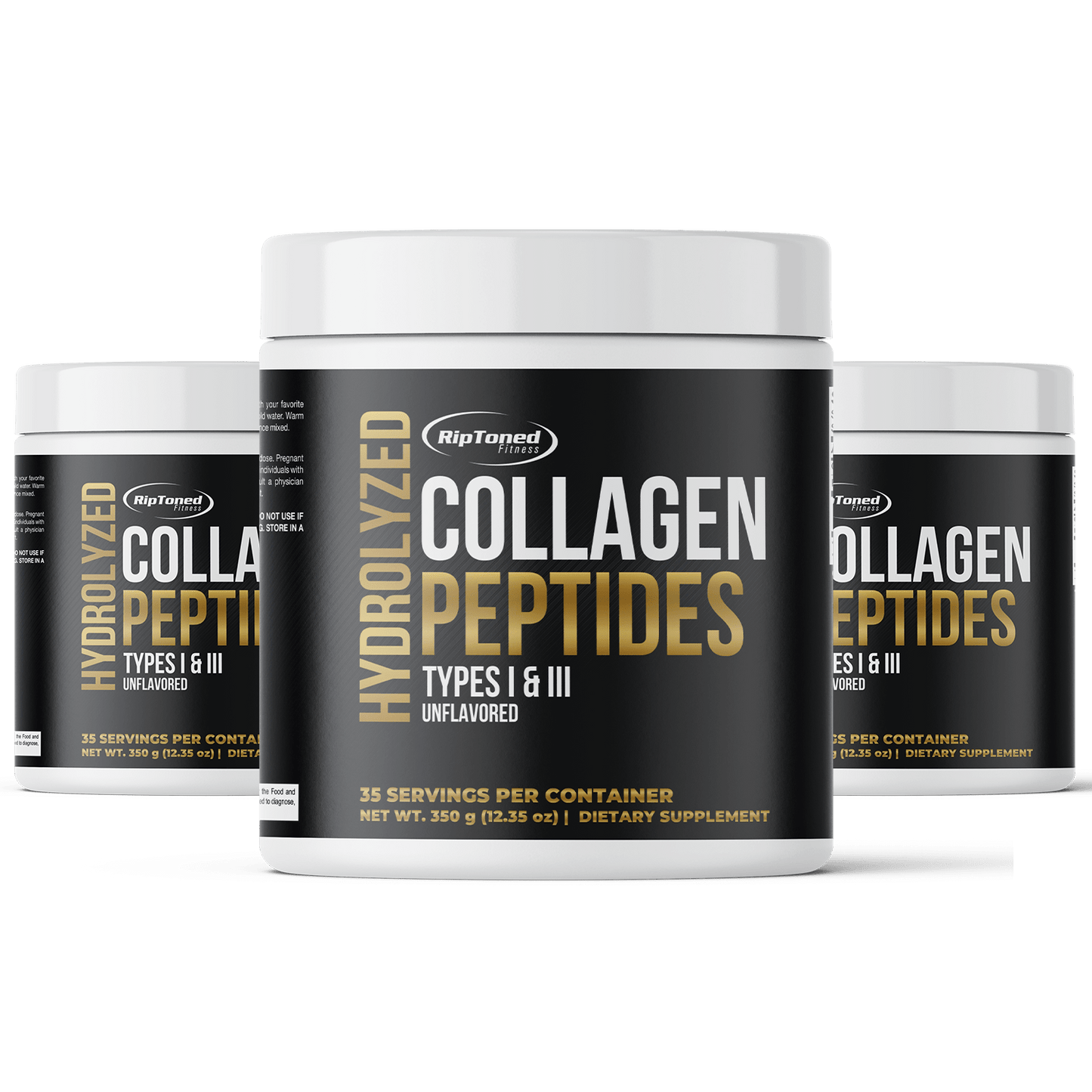 Hydrolyzed Collagen Peptides Types I & III - Unflavored - Rip Toned