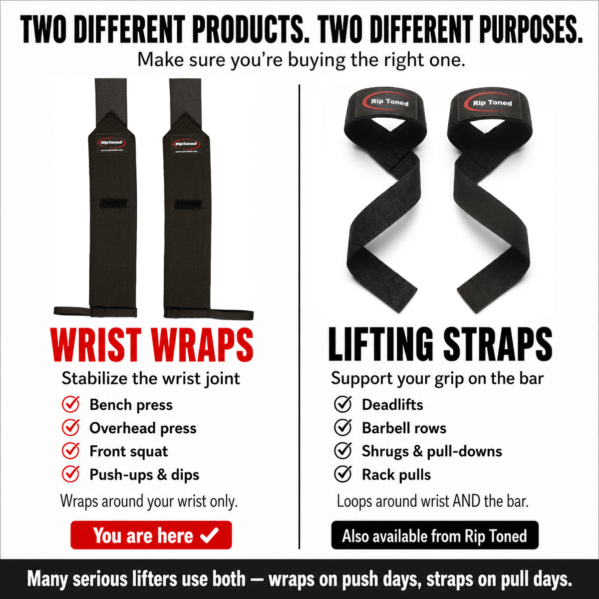 Lock Flex Wrist Wraps Bundle - Rip Toned