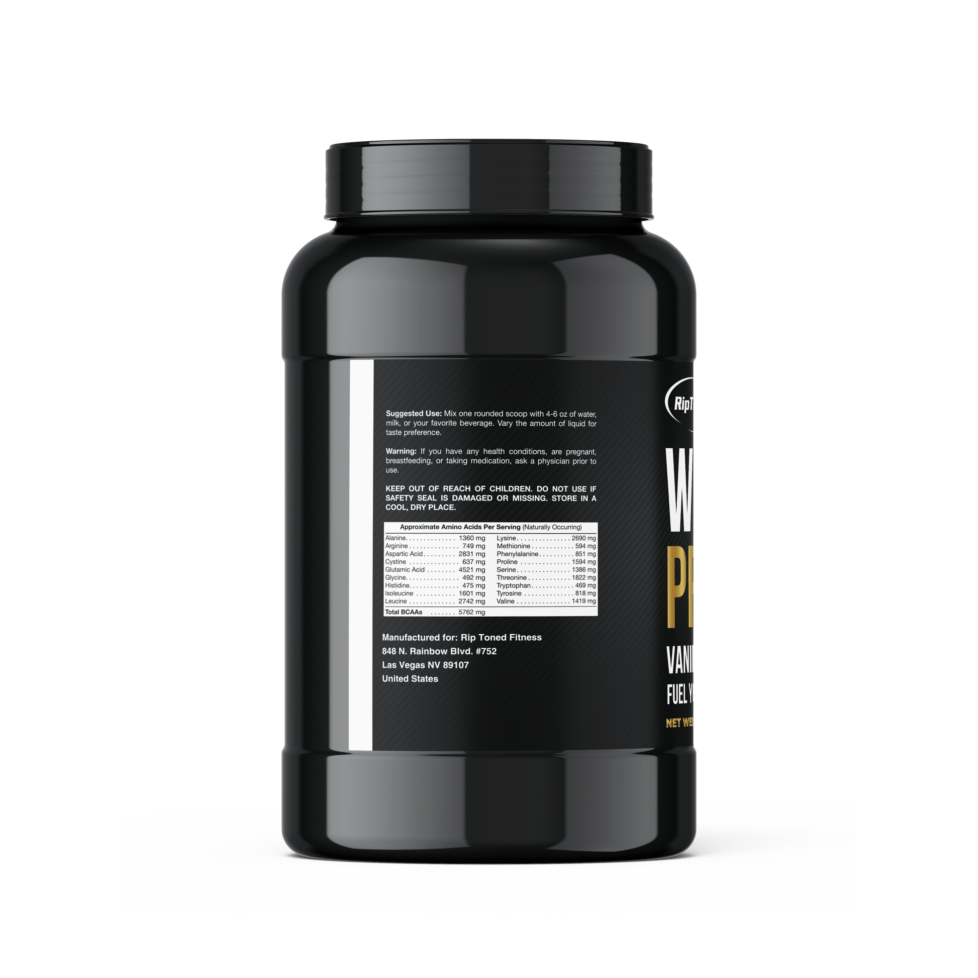 Whey Protein Vanilla - Naturally Sweetened - Rip Toned