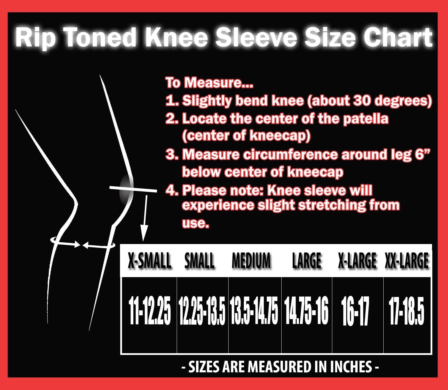 7mm Neoprene Knee Sleeves (PAIR) - Rip Toned