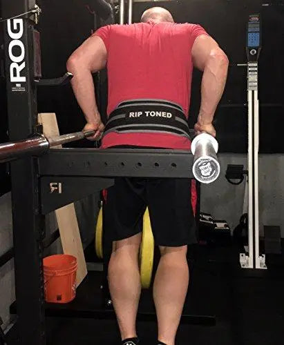 Rip Toned dip belt in black used in cross-training workout