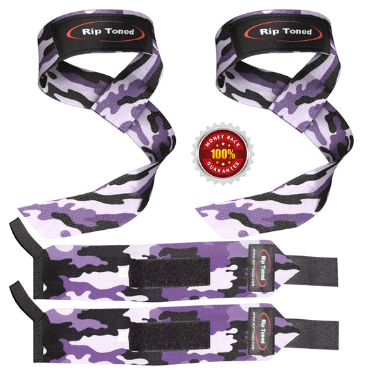 Multi Variants Rip Toned wrist wraps and lifting straps combo.