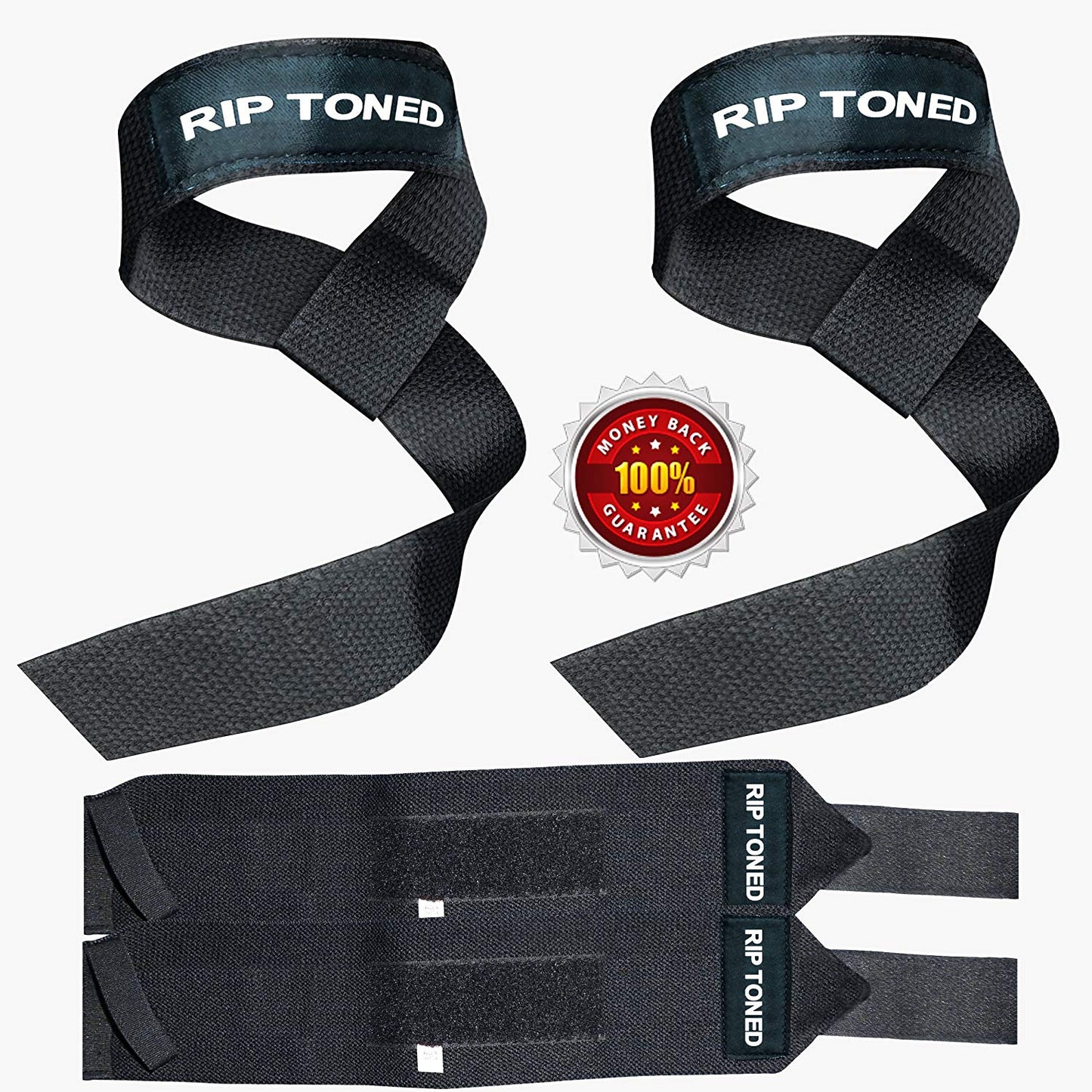 Lifting Straps & Wrist Wraps Combo Pack - Rip Toned