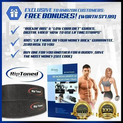 Lifting Straps & Wrist Wraps Combo Pack - Rip Toned | Exlcusive Bonus