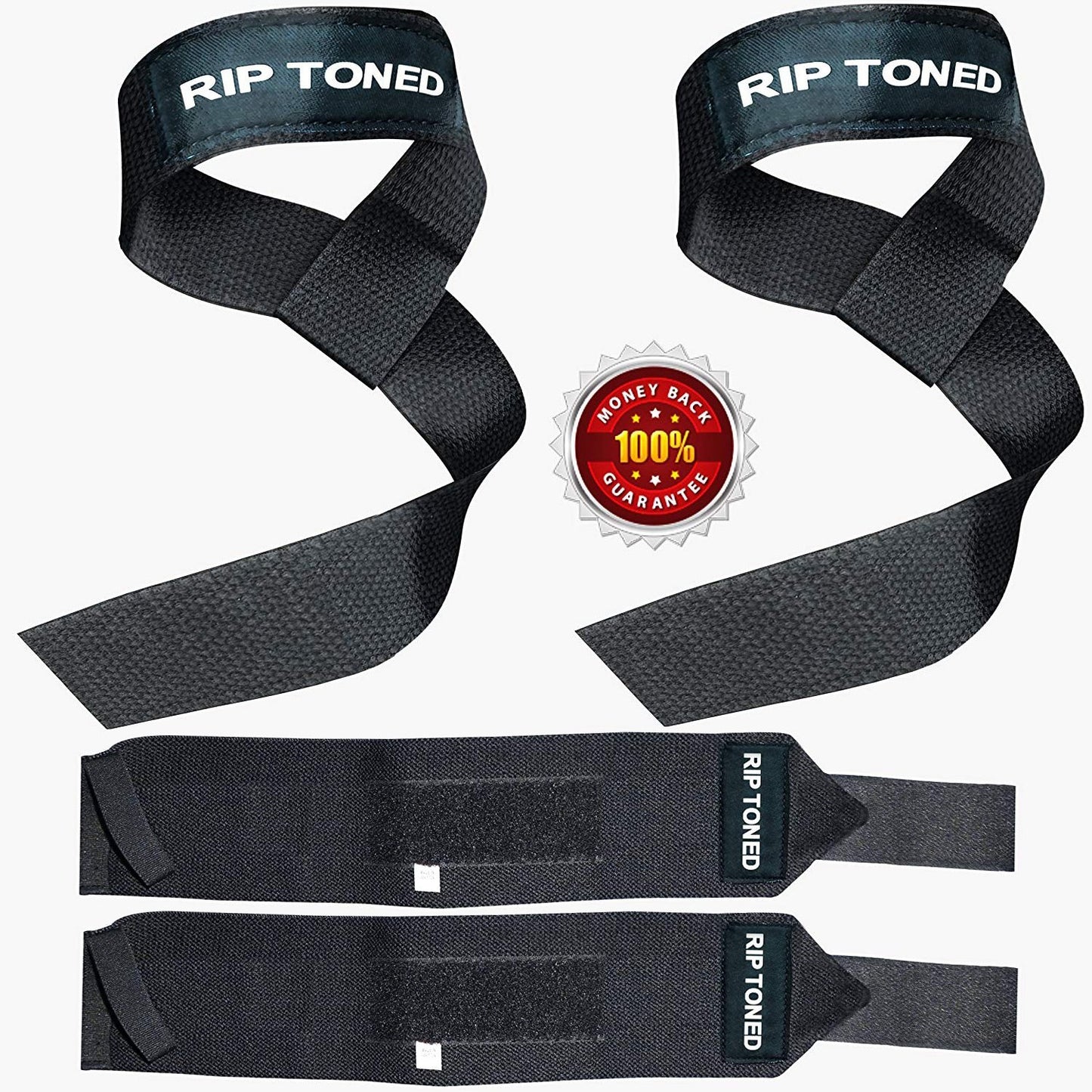 Lifting Straps & Wrist Wraps Combo Pack - Rip Toned