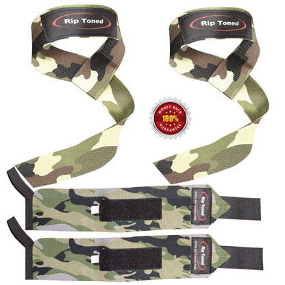 Multi color Rip Toned wrist wraps and lifting straps combo.