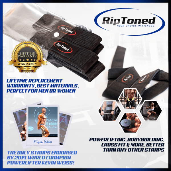 Rip Toned Lifting Straps for Weightlifting - Long 23 inch Deadlifting Straps  Lifting Wrist Straps for Men & Women with Protection Padding for Deadlifts  Powerlifting Strength Training (Black), Straps -  Canada