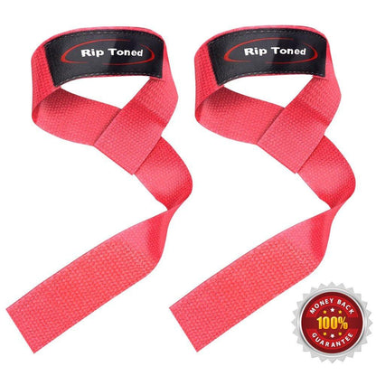 Pink Rip Toned lifting straps with padded wrist support