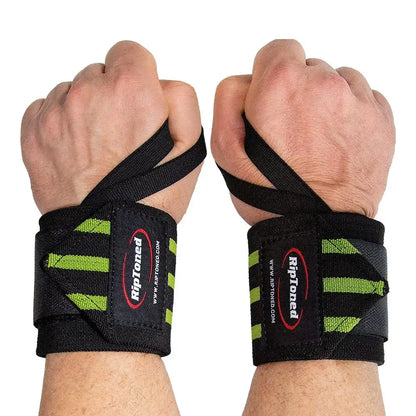 Rip Toned less stiff wrist wraps shown in Green color