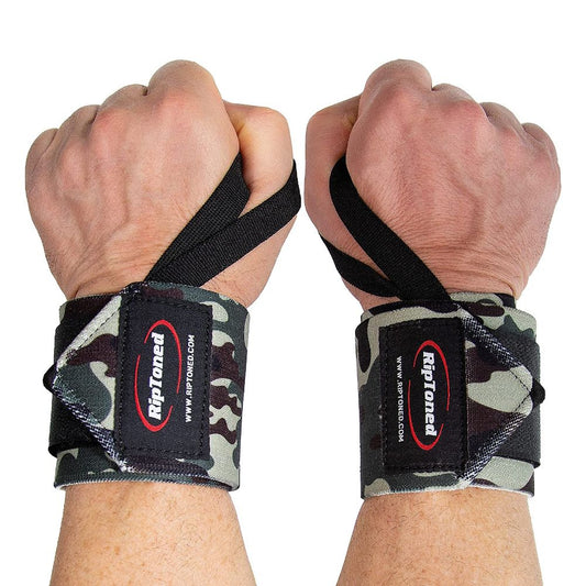Rip Toned stiff wrist wraps showing adjustable compression