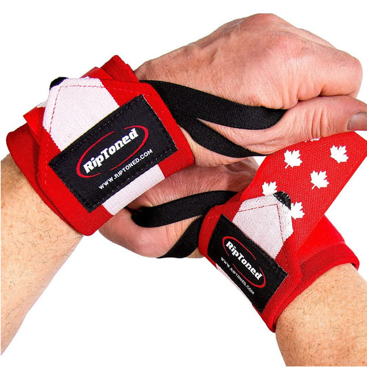 Rip Toned stiff wrist wraps in Red with CA Flag design