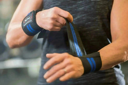 Rip Toned stiff wrist wraps wrapped around wrist close-up